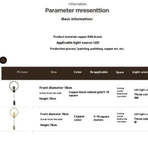 Élégante Applique Murale en Cuivre