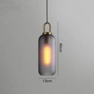 Suspension Verre Fumé Élégance Dorée