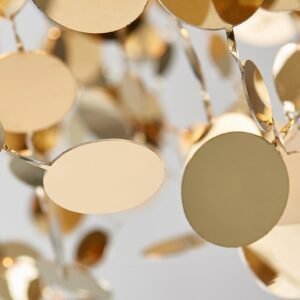 Suspension Disc Métallique Dorée Élégante