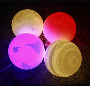 Élégante Sphère Lunaire Suspendue en 3D