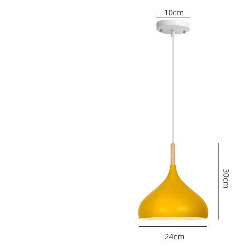 Suspension Noir Mat Évasée en Aluminium et Bois