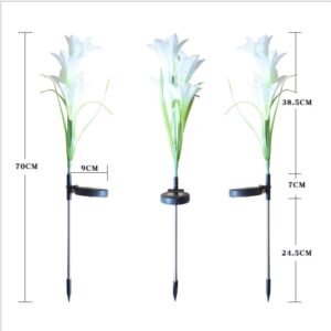 Lumière de Jardin Solaire en Forme de Lys Éclatant