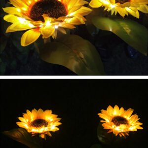 135664623669734.jpg Lampe Solaire Tournesol Texturée en ABS