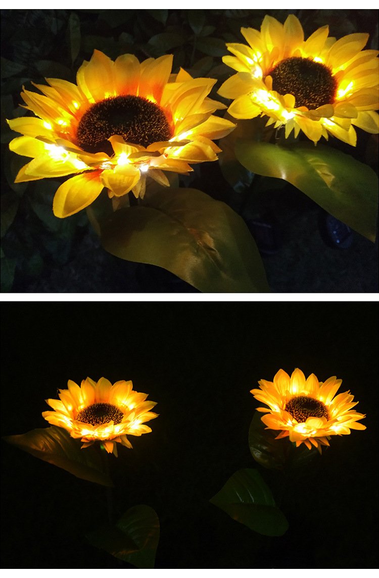 135664623669734.jpg Lampe Solaire Tournesol Texturée en ABS