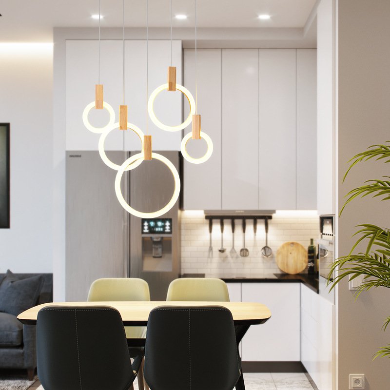 Suspension Circulaire en Bois de Luxe