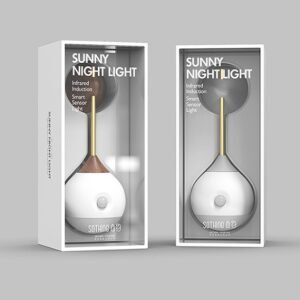 Applique Murale Solitaire en Bois de Noyer à Tige Dorée