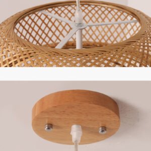 Suspension en Rotin Tressé Scandinave à Texture Ajourée