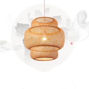 Suspension en Rotin Tressé Scandinave à Texture Ajourée