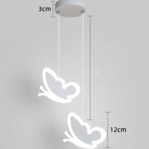Suspension Rose Papillon en Fer avec Bordure Lumineuse