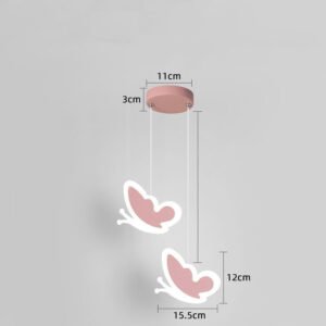 Suspension Rose Papillon en Fer avec Bordure Lumineuse