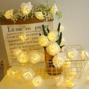 Guirlande Lumineuse Fleurs de Rose LED Éclat Satiné