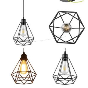 Suspension Géométrique Minimaliste en Métal Noir