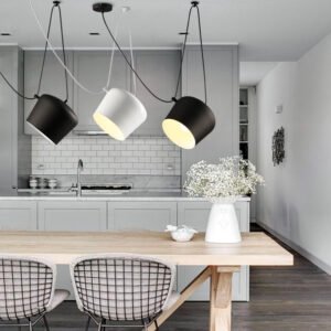 Chandelier LED en Aluminium Géométrique Contemporain