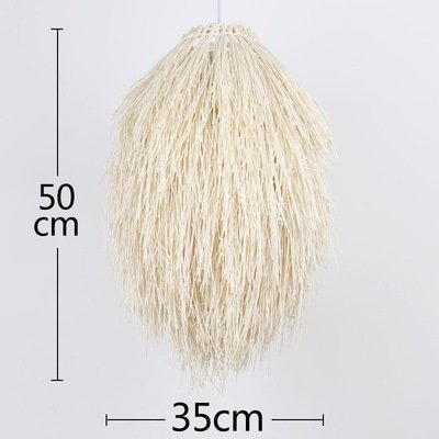 Suspension en Raphia Doré Forme Pomme de Pin