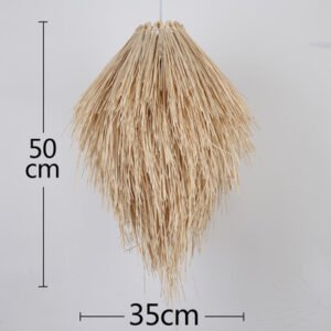 Suspension en Raphia Doré Forme Pomme de Pin