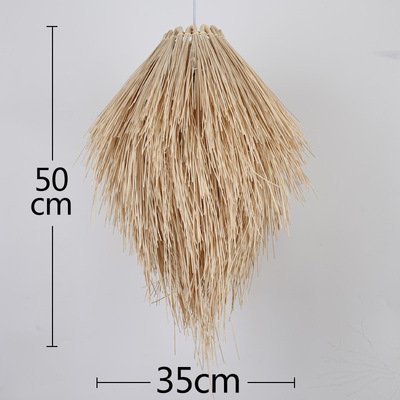 Suspension en Raphia Doré Forme Pomme de Pin