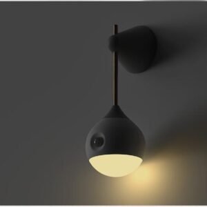 Applique Murale Solitaire en Bois de Noyer à Tige Dorée