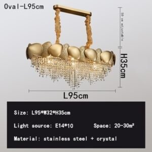 Lustre Luxueux Elégance Cristalline en Guirlandes D'or