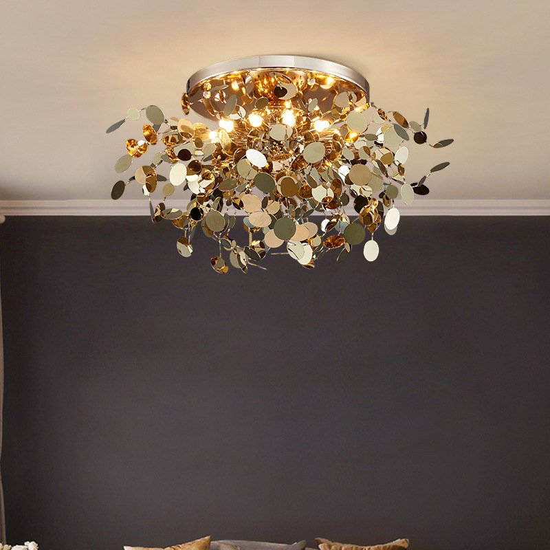 Suspension Disc Métallique Dorée Élégante