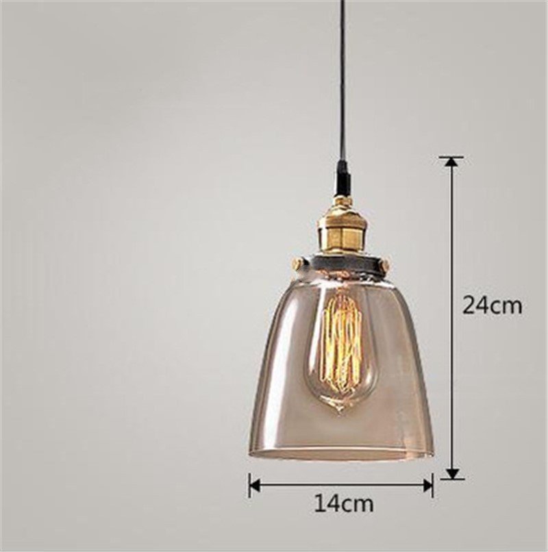 Suspension Verre Globe Ambre Métal Laiton