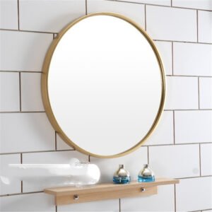 2157632459777.jpg Miroir Rond Épuré 30cm en Métal Noir Élégant