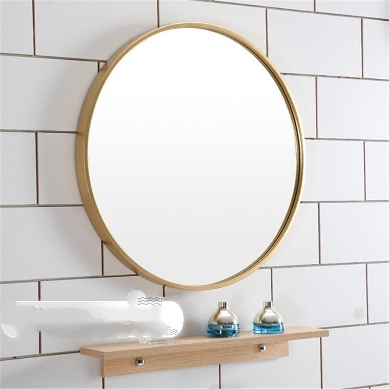 2157632459777.jpg Miroir Rond Épuré 30cm en Métal Noir Élégant