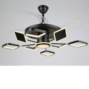 Plafonnier Nordic LED Circulaire Noir avec Reflets Verre