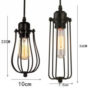 Suspension en Fer Forgé Géométrique Noir Ébène