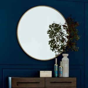 2870870253614.jpg Miroir Rond Épuré 30cm en Métal Noir Élégant