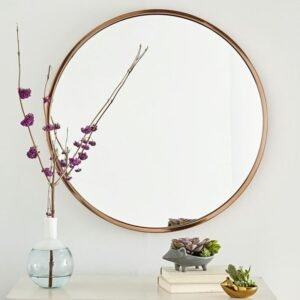 293826461870.jpg Miroir Rond Épuré 30cm en Métal Noir Élégant