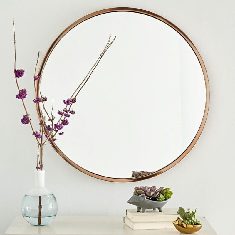 293826461870.jpg Miroir Rond Épuré 30cm en Métal Noir Élégant