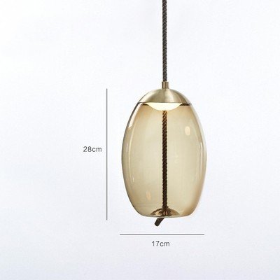 Élégante Suspension Laiton et Verre Évoquant la Corde Tressée