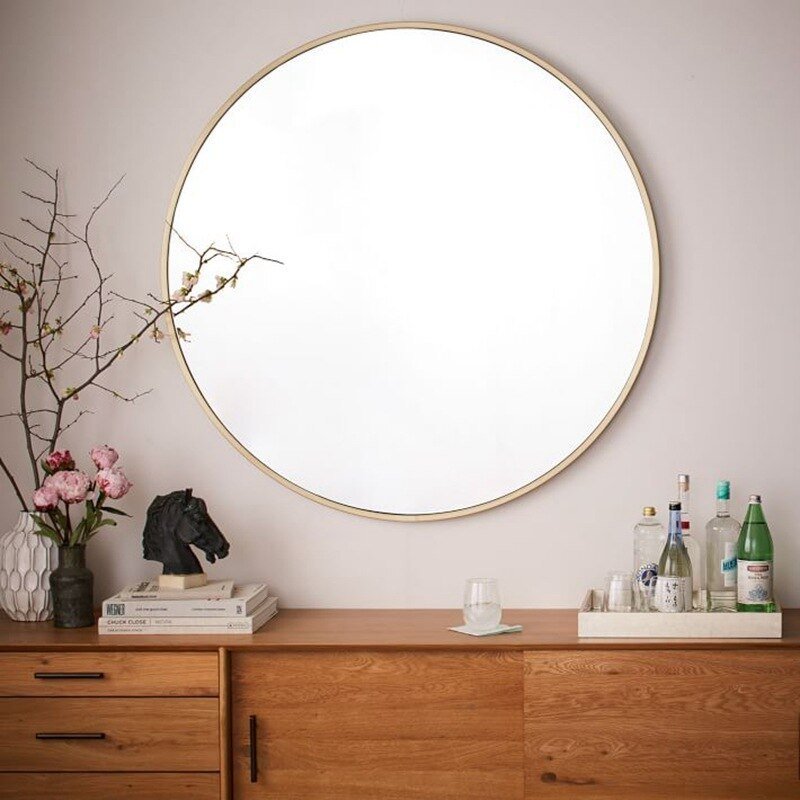 3080174342427.jpg Miroir Rond Épuré 30cm en Métal Noir Élégant