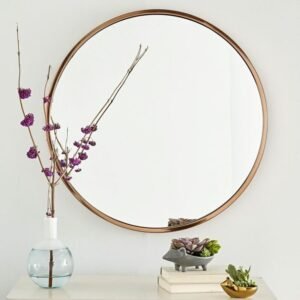3123686492542.jpg Miroir Rond Épuré 30cm en Métal Noir Élégant
