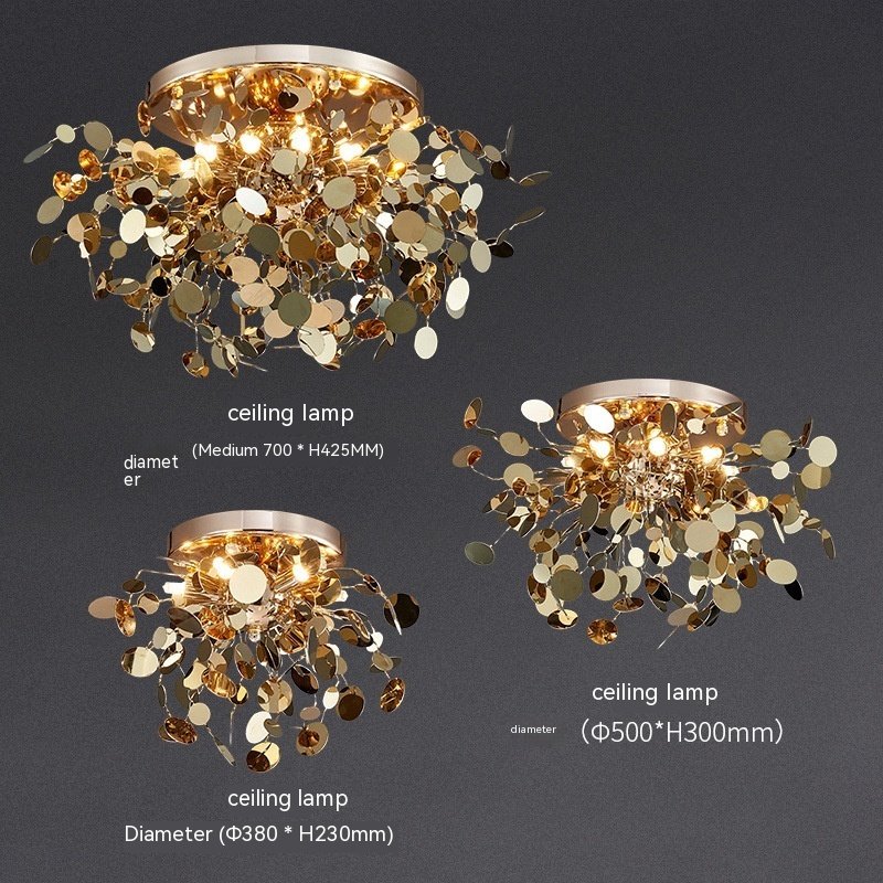 Suspension Disc Métallique Dorée Élégante