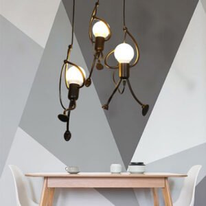 3309791583553.jpg Suspension Personnage en Métal Noir Épurée