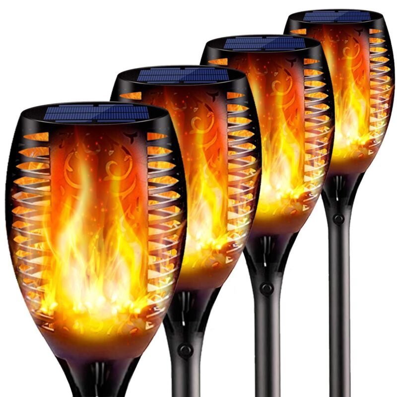 Torche Solaire de Jardin à Flammes Vacillantes