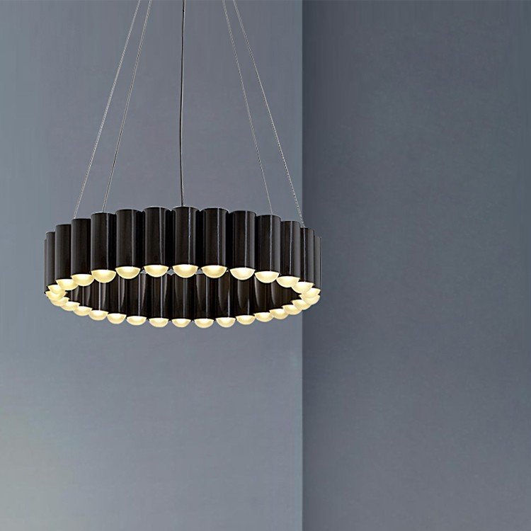 Lustre Nordic Circulaire en Laiton Brossé