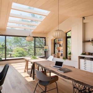 Suspension Luminaire Bois Lames Concentriques