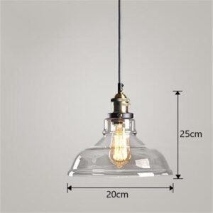 Suspension Verre Globe Ambre Métal Laiton