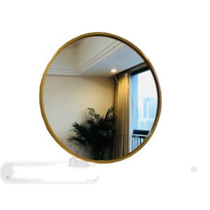 512141239375.jpg Miroir Rond Épuré 30cm en Métal Noir Élégant