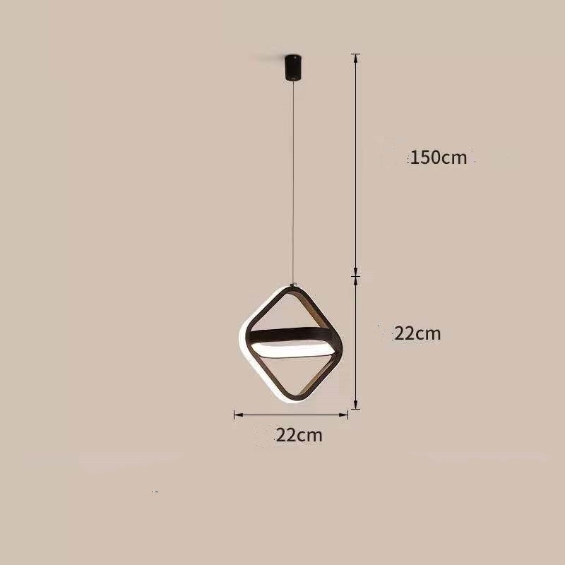 Suspension Géométrique Minimaliste en Métal Noir et Blanc