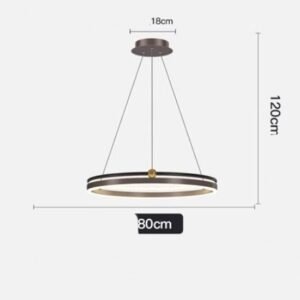 Suspension Anneaux Lumineux en Métal Noir Mat