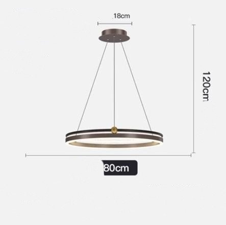 Suspension Anneaux Lumineux en Métal Noir Mat