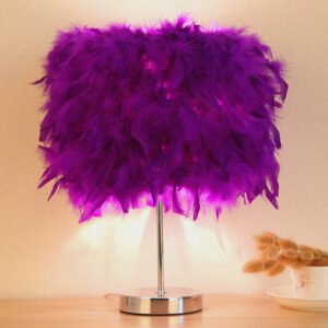 Lampe de table aux plumes aériennes en métal chromé