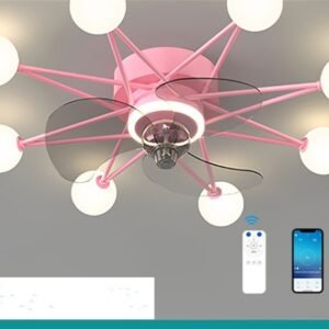 Plafonnier Étoilé en Laiton avec Globes Verre Motifs