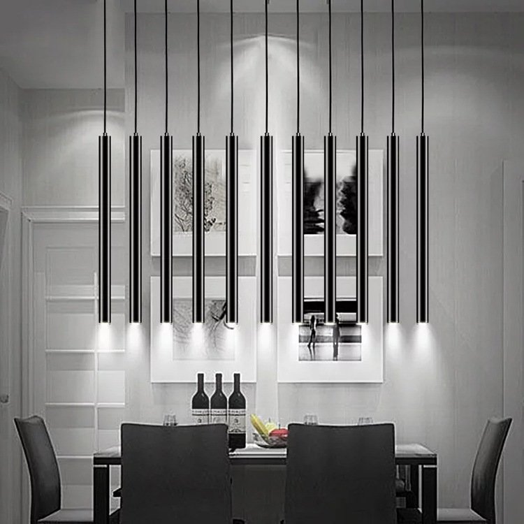 Suspension Tubulaire Noire en Alliage d'Aluminium