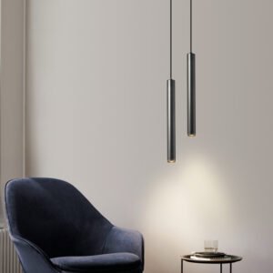 Suspension Cylindrique en Cuivre à Éclat Brossé