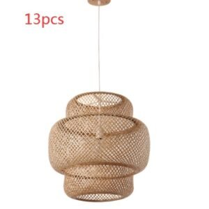 Suspension en Rotin Tressé Scandinave à Texture Ajourée