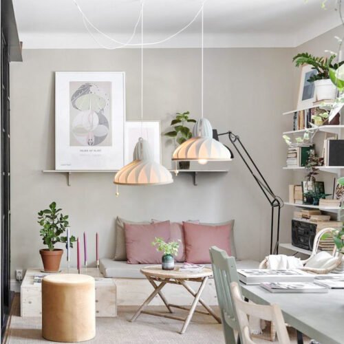 Suspension Épurée Origami Scandinave Blanche